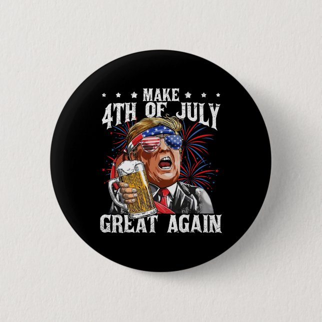 Funny Drinking Beer Team Make 4th Of July Great Ag 2 Inch Round Button (Front)