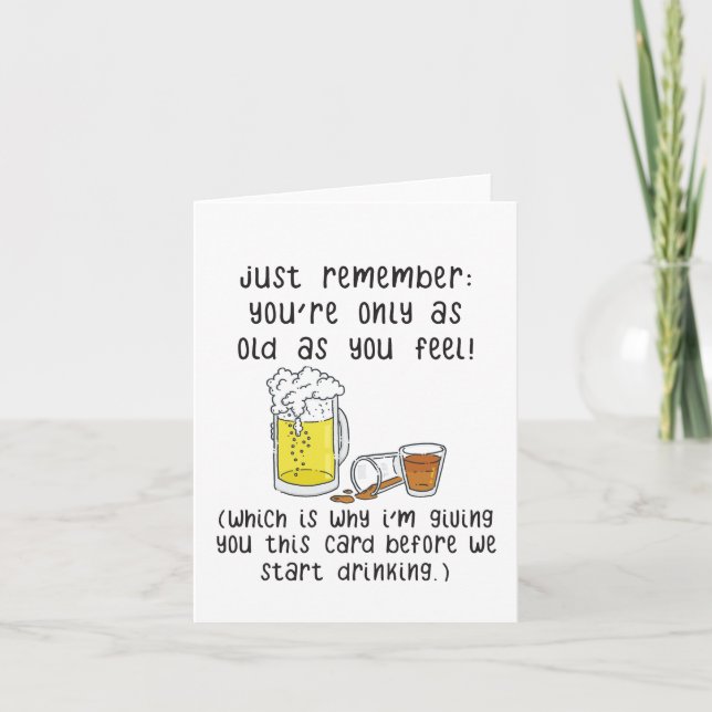 Funny Drinking Birthday Card | Funny Beer Card (Front)
