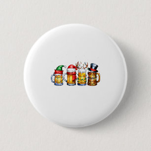 Funny Drinking Christmas Santa Beer Christmas Ligh 2 Inch Round Button