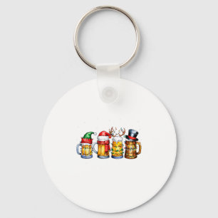 Funny Drinking Christmas Santa Beer Christmas Ligh Keychain