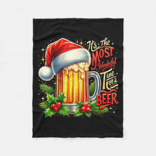 Funny Drinking Christmas Santa Beer Lovers Trend N Fleece Blanket