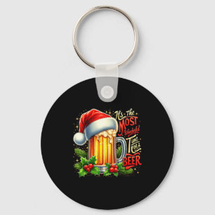 Funny Drinking Christmas Santa Beer Lovers Trend N Keychain