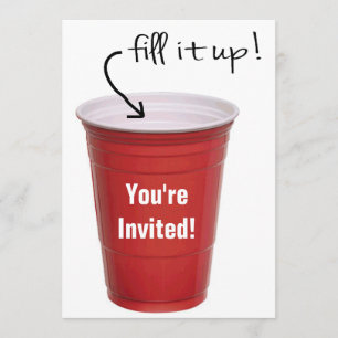 Funny Drinking Empty Cup Booze Party Invitation