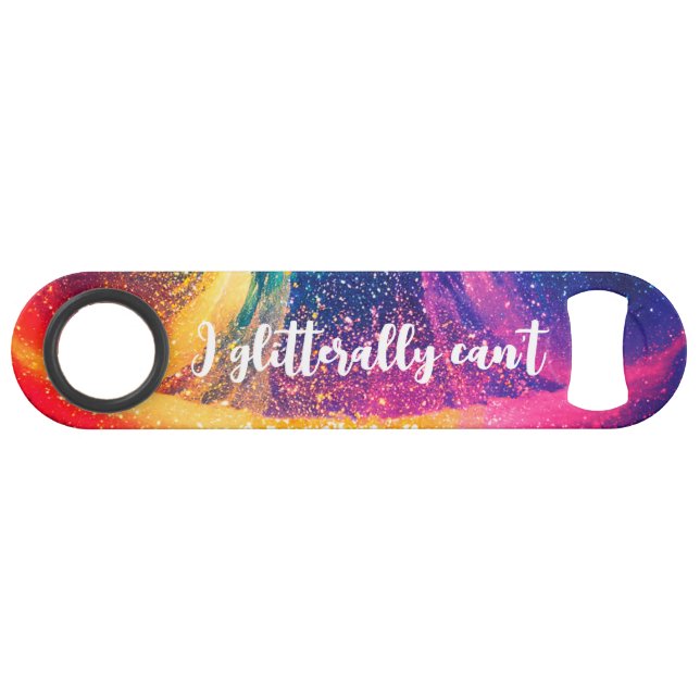 Funny Drinking Game Rainbow Tie-Dye Glitter Galaxy Bar Key (Front (Horizontal))
