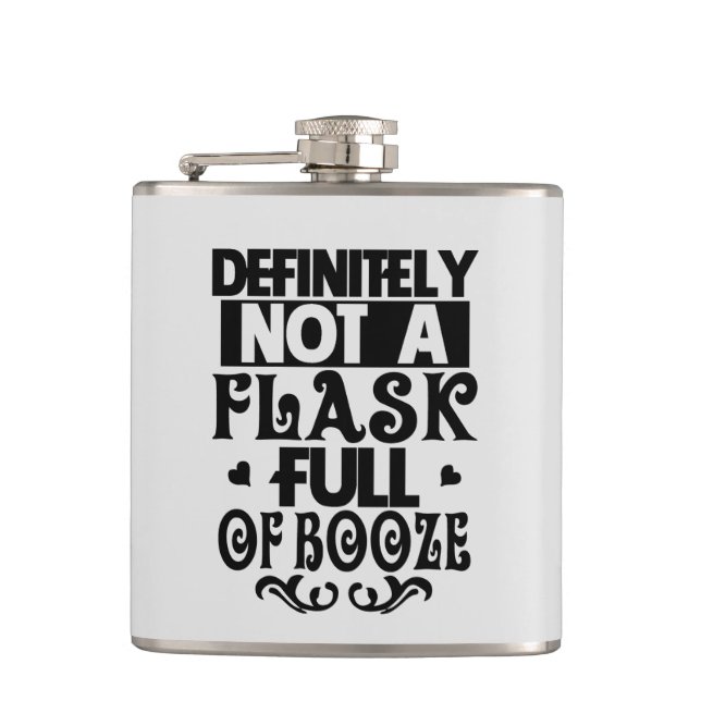 funny drinking lovers word art  hip flask (Front)