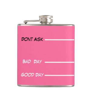 funny drinking measures hip flask pink