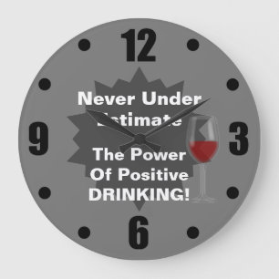 Funny Drinking Pun Large Clock