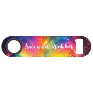 Funny Drinking Quote Rainbow Tie-Dye Galaxy Space  Bar Key