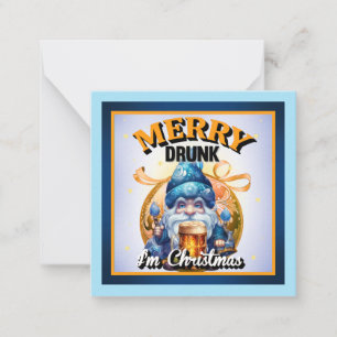 Funny Drinking  Retro Christmas Card