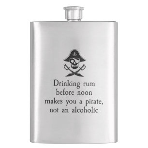 Funny Drinking Rum You Are A Pirate Hip Flask