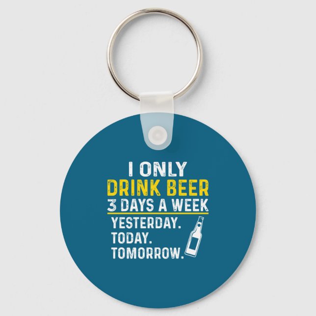 Funny Drinking Shirt Beer Lovers  Keychain (Front)