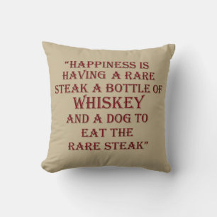 Funny Drinking Whiskey quote Throw Pillow