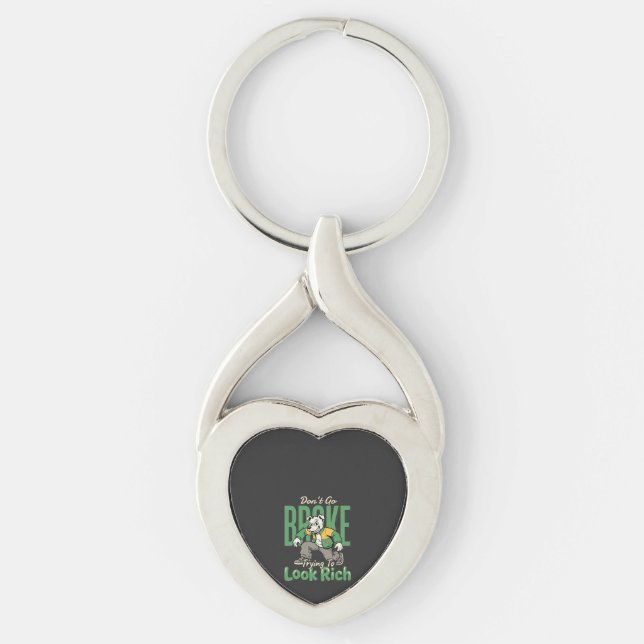 Funny Drip Dog Money Quote Keychain (Front)
