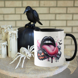 Funny Dripping Lip Halloween Spooky Adult Themed Mug