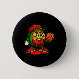 Funny Dripping Watermelon Basketball Watermelon Da 2 Inch Round Button