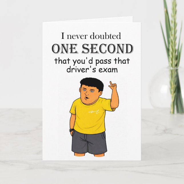 funny drivers test congratulations card (Front)