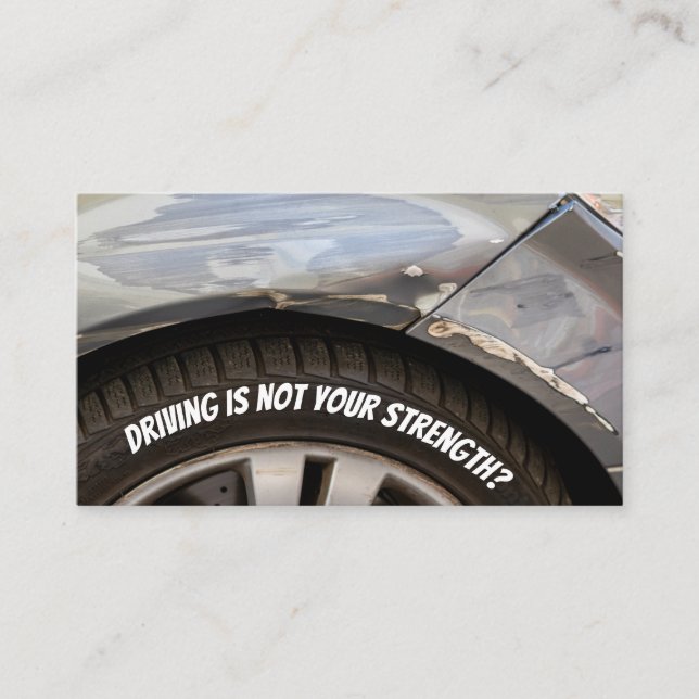 Funny driving instructor driving school car repair business card (Front)