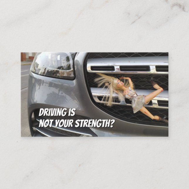 Funny driving instructor driving school car repair business card (Front)
