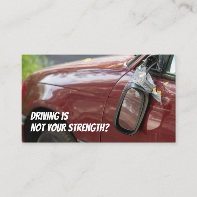 Funny driving instructor driving school car repair business card (Front)