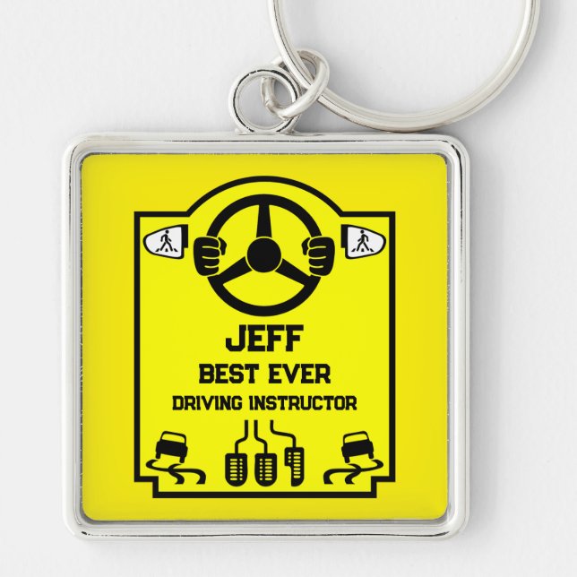 Funny Driving Instructor Gift Keychain (Front)