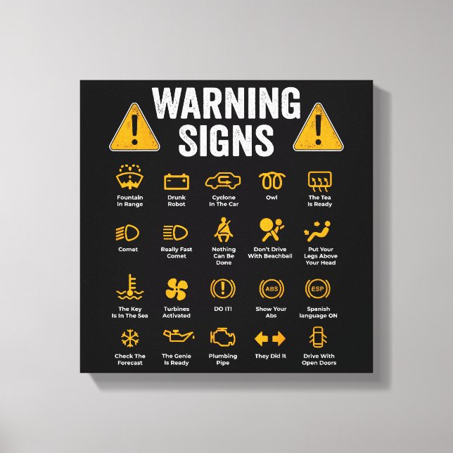 Funny Driving Warning Signs 101 Auto Mechanic Gift (Front)