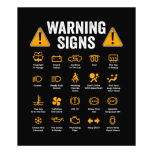 Funny Driving Warning Signs 101 Auto Mechanic Gift