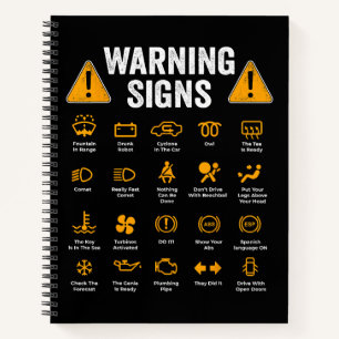 Funny Driving Warning Signs 101 Auto Mechanic Gift Notebook