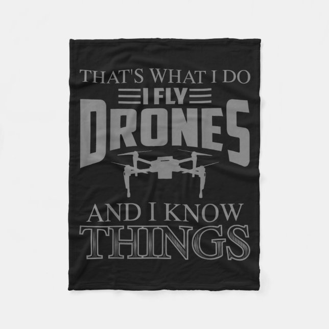 Funny Drone Art For Men Women Boys Drone Racing Dr Fleece Blanket (Front)