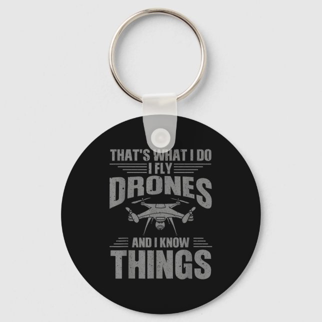 Funny Drone Art For Men Women Boys Drone Racing Dr Keychain (Front)