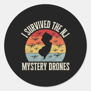 Funny Drone Lover I Survived The New Jersey Myster Classic Round Sticker