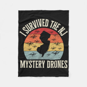 Funny Drone Lover I Survived The New Jersey Myster Fleece Blanket