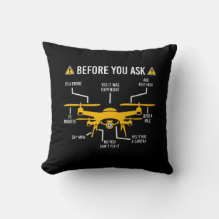 funny drone pilot shirts before you ask drone shir throw pillow