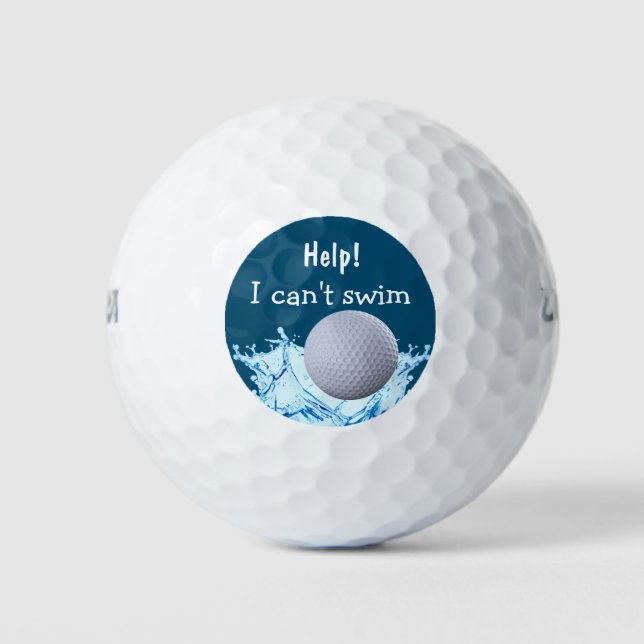 Funny Drowning Novelty Golf Balls (Front)