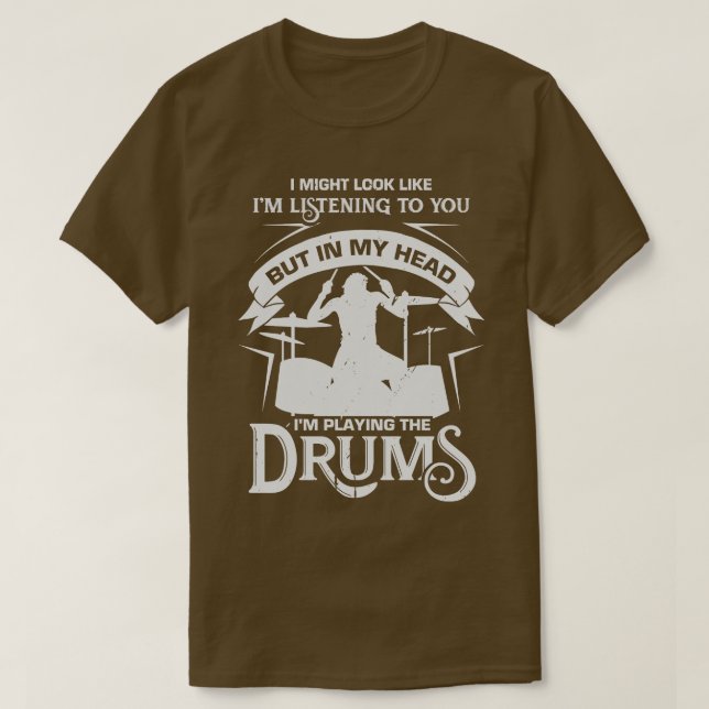 Funny Drum Drumming Drummer Percussionist Gift  T-Shirt (Design Front)