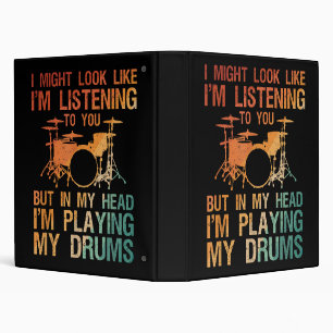 Funny Drummer Art For Men Women Drum Player Percus Binder