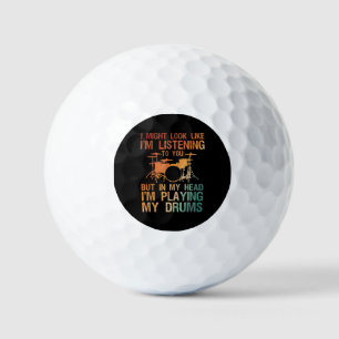 Funny Drummer Art For Men Women Drum Player Percus Golf Balls
