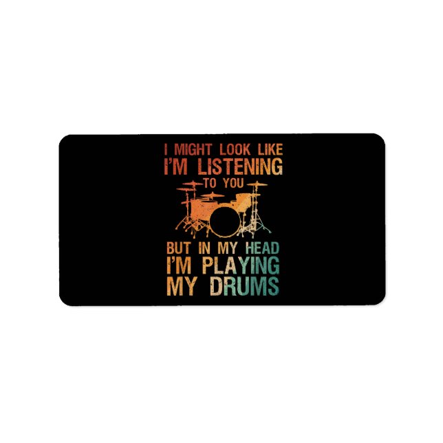 Funny Drummer Art For Men Women Drum Player Percus Label (Front)