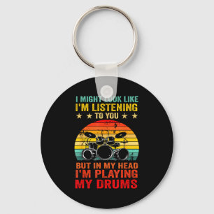 Funny Drummer Men Women Drumline Drumming Musical  Keychain