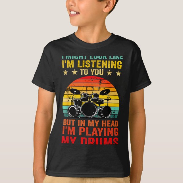 Funny Drummer Men Women Drumline Drumming Musical  T-Shirt (Front)