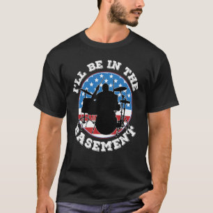 Funny Drummer Musician Drum Set Drumsticks America T-Shirt
