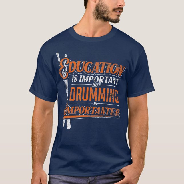 Funny Drummer Musician Gift Idea Drums T-Shirt (Front)