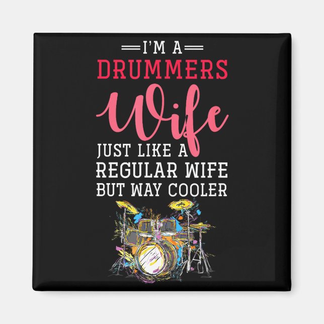 Funny Drummers Wife Valentines Day Gift Drums  Magnet (Front)