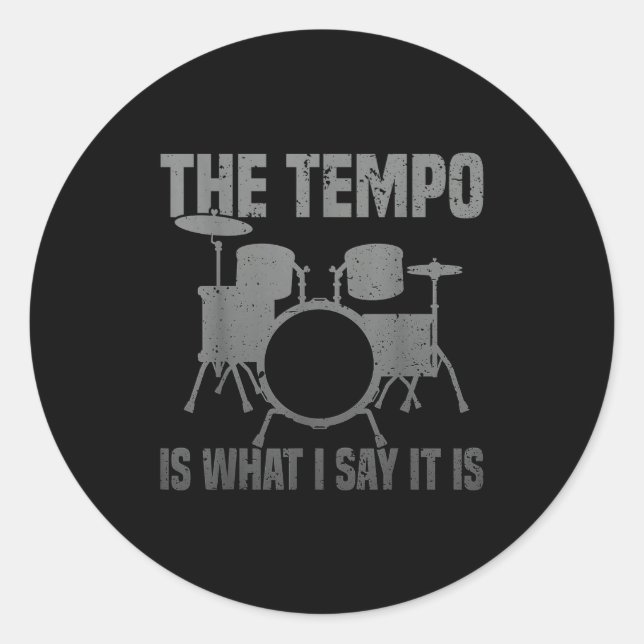 Funny Drumming Art For Men Women Drumline Drum Set Classic Round Sticker (Front)