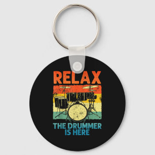 Funny Drumming Art For Men Women Drumline Drum Set Keychain