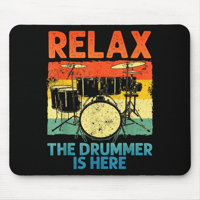 Funny Drumming Art For Men Women Drumline Drum Set Mouse Pad (Front)