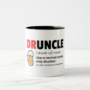 Funny Druncle/Uncle Definition Two-Tone Coffee Mug