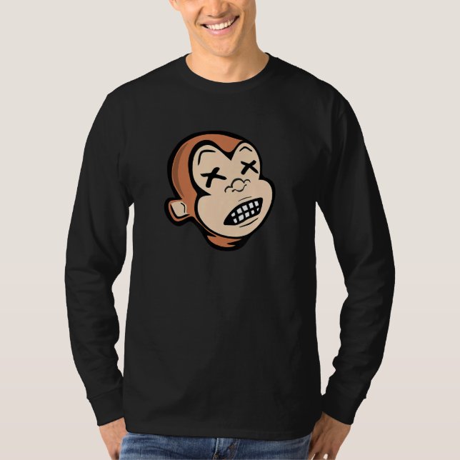 Funny Drunk Monkey Dead Drunk Monkey Xx Drinking P T-Shirt (Front)
