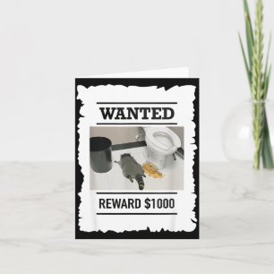 Funny Drunk Raccoon Wanted Reward $1000 Trash Pand Card