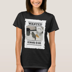 Funny Drunk Raccoon Wanted Reward $1000 Trash Pand T-Shirt