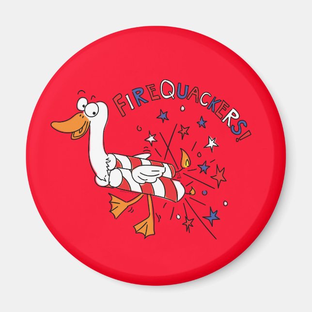 Funny Duck 4th of July Kids Cute Magnet (Front)